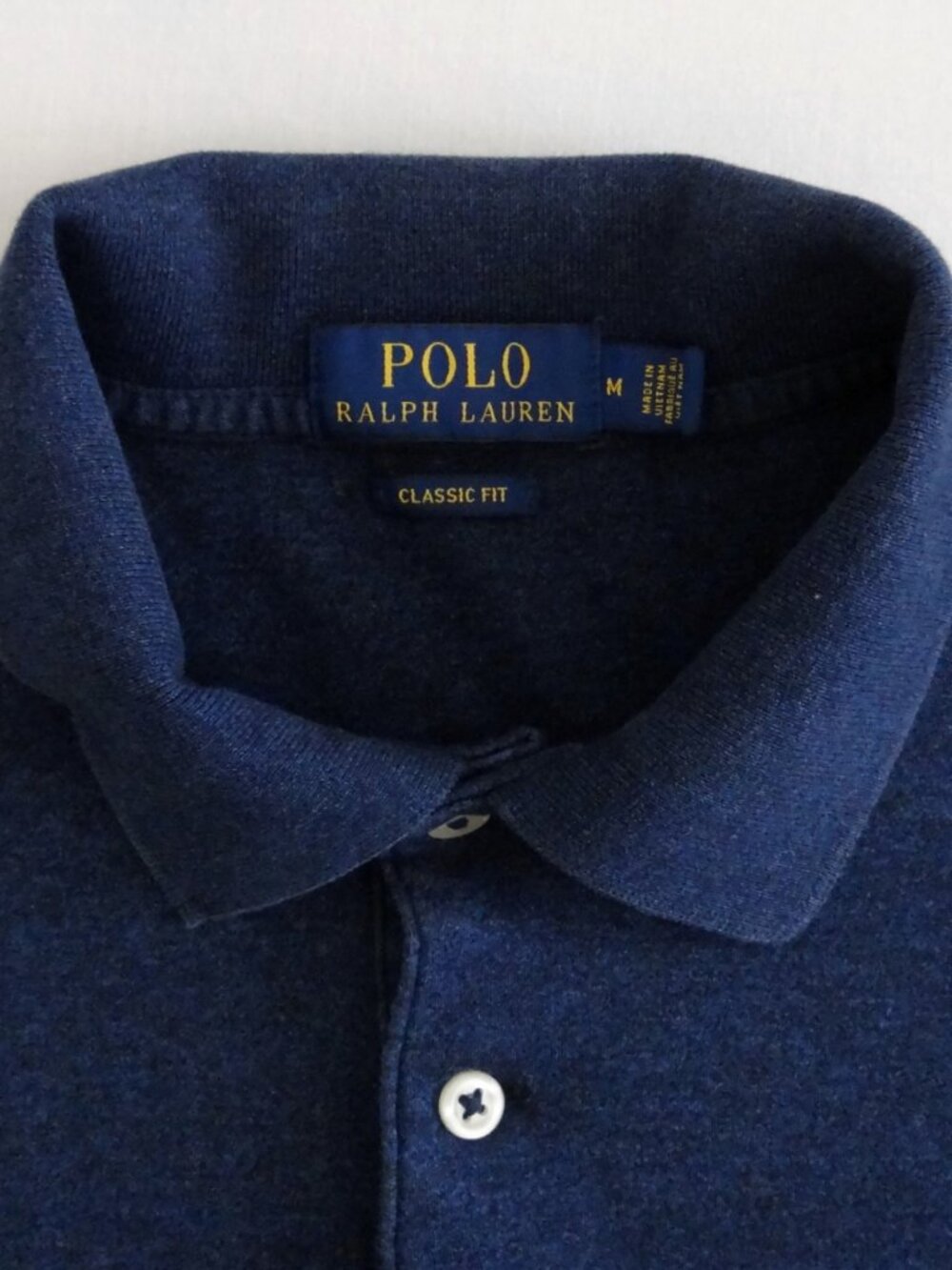 POLO RALPH LAUREN Men's M Classic Fit Short Sleeve Polo Shirt Navy Heather Soft - Picture 6 of 7